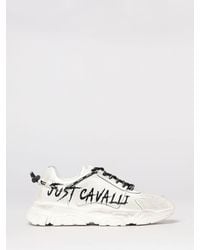 Just Cavalli - Distressed Leather Sneakers With Logo - Lyst
