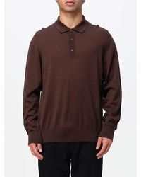 BOSS - Long-Sleeved Knit Polo Shirt - Lyst