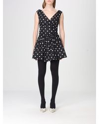 Self-Portrait - Self Portrait Polka Dot Cotton Mini Dress - Lyst