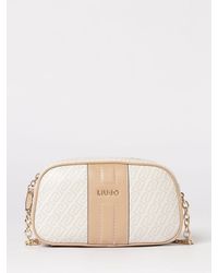 Liu Jo - Grained Faux Leather Bag With Printed Monogram - Lyst