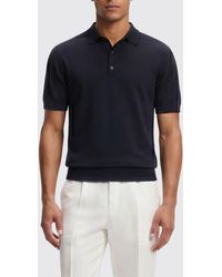 BOSS - Virgin Wool Knit Polo Shirt - Lyst