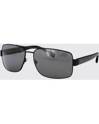 BOSS - Rectangular Aviator Metal Sunglasses With Lettering Logo - Lyst