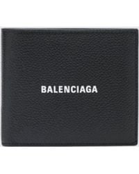 Balenciaga - Grained Calfskin Bifold Wallet With Logo - Lyst