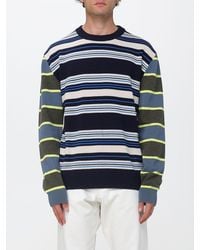 Paul Smith - Relaxed Fit Multicolour Stripe Wool And Cotton Crewneck Jumper - Lyst