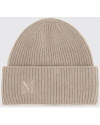 Max Mara - Ribbed Wool Beanie Hat With Jacquard Logo And Cuff - Lyst