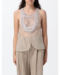 Emporio Armani - Tulle Evening Top With Macramé Inserts And Off-The-Shoulder Design - Lyst