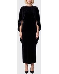 Alberta Ferretti - Velvet Midi Cocktail Dress With Back Neckline - Lyst