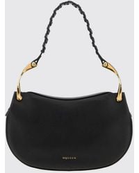 McQueen - Wishbone Calfskin Shoulder Bag With Woven Handle - Lyst