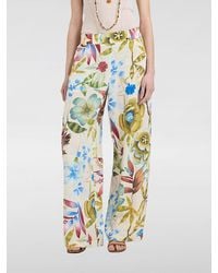 Momoní - Momon&Igrave High-Waisted Floral Print Silk Palazzo Trousers - Lyst