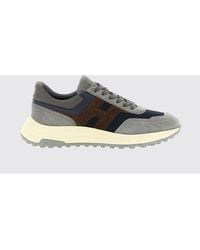 Hogan - Hyperlight Bicolor Leather, Suede And Mesh Sneakers With H Logo - Lyst
