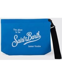 MC2 Saint Barth - Aline Pvc Pouch With A Contrasting Logo And Removable Handle - Lyst