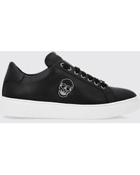 Philipp Plein - Skull Print Smooth Leather Low-Top Sneakers - Lyst