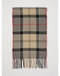 Barbour - Tartan Pattern Acrylic Scarf With Fringed Edges - Lyst
