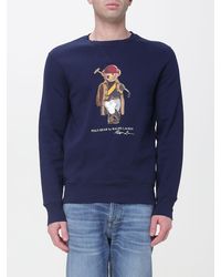Polo Ralph Lauren - Crew Neck Sweatshirt With Bear Print - Lyst