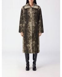 Nude - Long Alpaca Wool Coat With An Abstract Pattern And A Classic Collar - Lyst