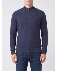 Emporio Armani - Virgin Wool Zip-Up Cardigan With Embroidered Eagle Logo - Lyst