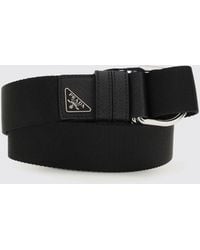 Prada - Nylon And Saffiano Leather Belt - Lyst