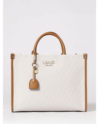 Liu Jo - Grained Synthetic Leather Bag With All-Over Monogram - Lyst