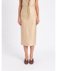 Twinset - High-Waisted Viscose Blend Midi Pencil Skirt With Back Slit - Lyst