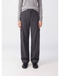 Brunello Cucinelli - Wide-Leg Virgin Wool Cargo Trousers - Lyst