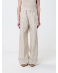 Brunello Cucinelli - Wide Leg Poplin Trousers - Lyst