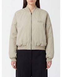 MM6 by Maison Margiela - Cropped Cotton Twill Bomber Jacket With Logo - Lyst