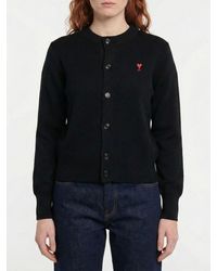 Ami Paris - Cardigan Aus Merinowolle Mit Logo Von - Lyst