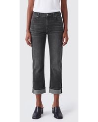7 For All Mankind - Stretch-Denim Cuffed Cropped Slim Fit Jeans - Lyst