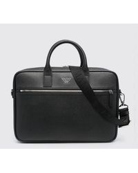 Emporio Armani - Recycled Fabric Briefcase With Removable Shoulder Strap - Lyst