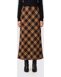 Pinko - High-Waisted Check Viscose A-Line Midi Skirt - Lyst
