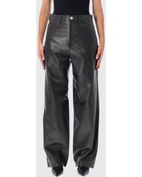 Rohe - High-Waisted Wide-Leg Leather Trousers - Lyst