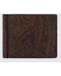 Etro - Coated Cotton Wallet With Paisley Print - Lyst
