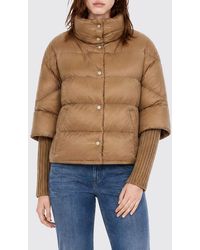 Herno - Chaleco Acolchado De Nailon Hidrófugo Con Manga Corta Y Cuello Embudo - Lyst