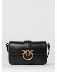 Pinko - Love One Slouchy Foldover Leather Bag - Lyst
