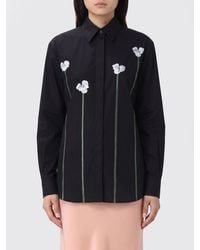 Moschino - Stretch Cotton Shirt With Floral Print - Lyst