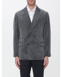 Brunello Cucinelli - Pinstriped Double-Breasted Cotton Blazer With Classic Lapels - Lyst