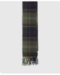 Barbour - Rectangular Tartan Wool And Cashmere Scarf With Fringes - Lyst