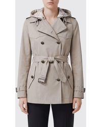 Burberry - Foxfield Short Hooded Double-Breasted Trench Coat - Lyst