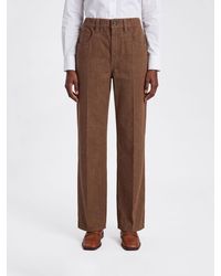 Brunello Cucinelli - High-Waisted Cropped Wide Leg Denim Jeans With Monili - Lyst