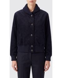 Aspesi - Velvet Bomber Jacket With Shawl Collar And Button Closure - Lyst