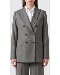 Circolo 1901 - Double-Breasted Virgin Wool And Silk Blazer With Peak Lapels - Lyst