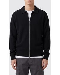 Howlin' - Pure Wool Zip-Up Cardigan With Polo Collar - Lyst