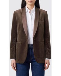 Lardini - Short Single-Breasted Velvet Blazer With Satin Shawl Collar - Lyst