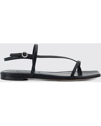 Aeyde - Smooth Leather Slingback Sandals With Low Heel And Square Toe - Lyst
