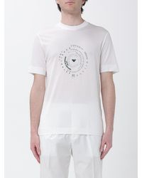 Emporio Armani - Cotton Blend T-Shirt With Logo - Lyst
