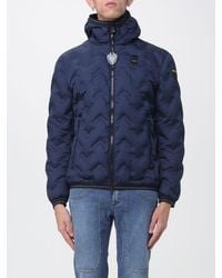 Blauer - Quilted Nylon Hooded Down Jacket With Zip Closure - Lyst
