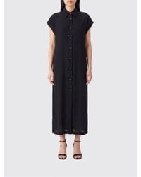 Grifoni - Viscose Midi Chemisier Dress With Short Sleeves And Patch Pockets - Lyst