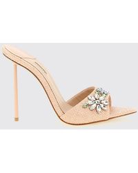 Le Silla - Prairie Raffia Sandals With Crystals - Lyst