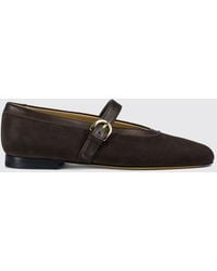 Doucal's - Mary Jane Suede Flats With Strap - Lyst