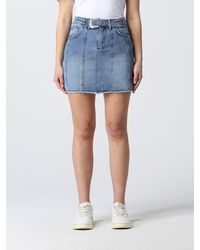 Liu Jo - Mini Skirt In Cotton Denim - Lyst